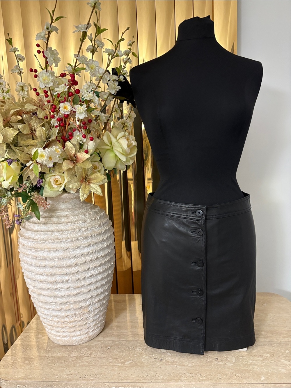 NWT Madewell, genuine, leather mini skirt